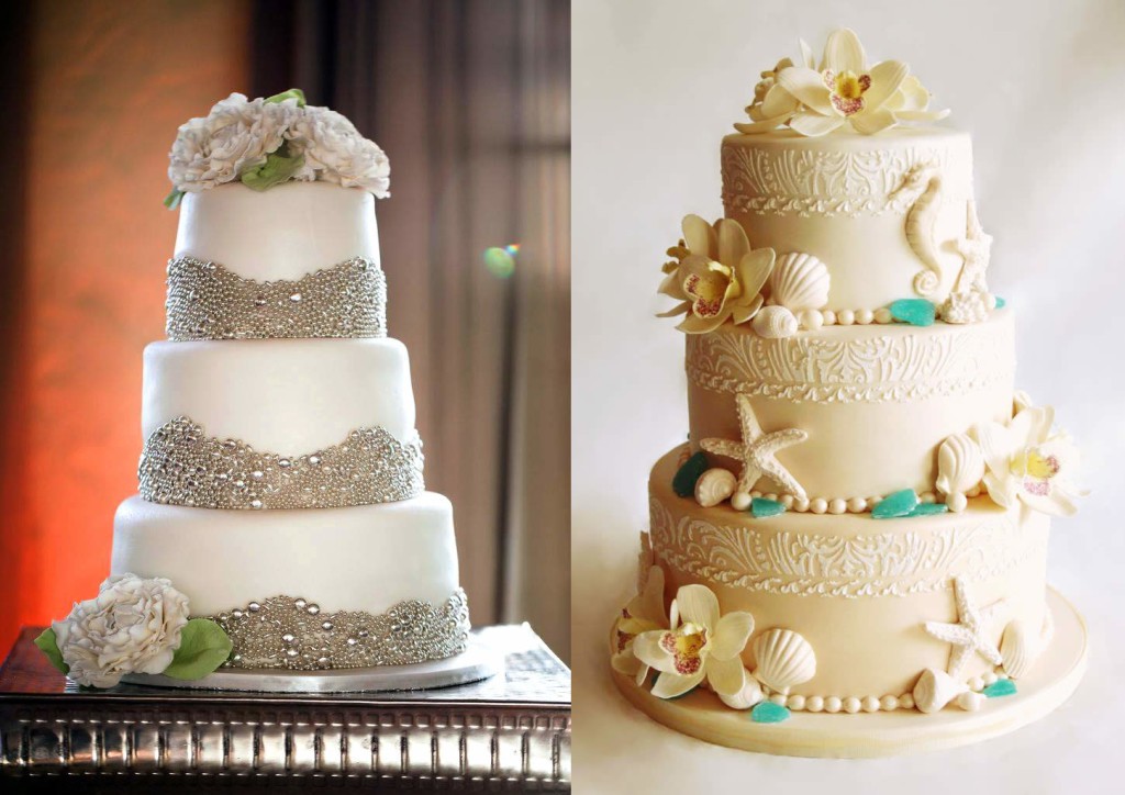 Multi-tier custom wedding cakes